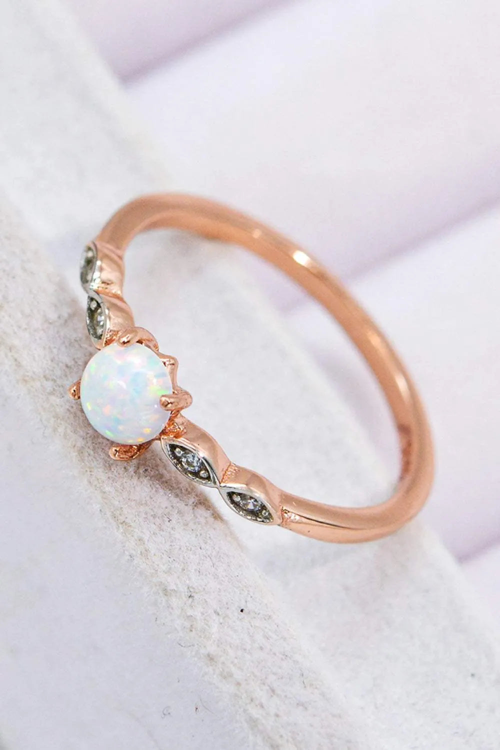 Opal Contrast Platinum-Plated Ring Opal - Tophatter Daily Deals